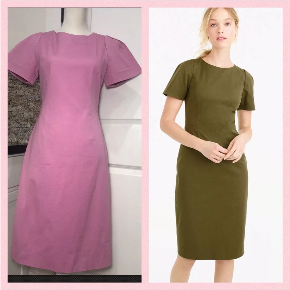 J.CREW 6 TALL Gathered-Sleeve Sheath Dress